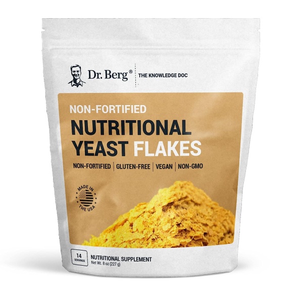 Dr. Berg Premium Nutritional Yeast Flakes | Non-Fortified Natural B Vitamins | 227 gm