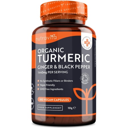 Nutravita Organic Turmeric Curcumin 1440mg-180 Vegan Capsules