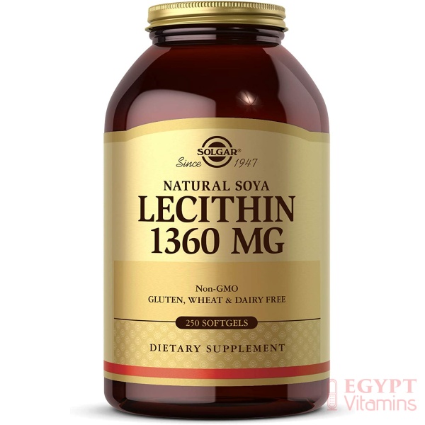 Solgar Lecithin 1360mg, Supports Overall Health - Natural Soya Lecithin - Source of Choline & Essential Fat Linoleic Acid- 250 Softgels