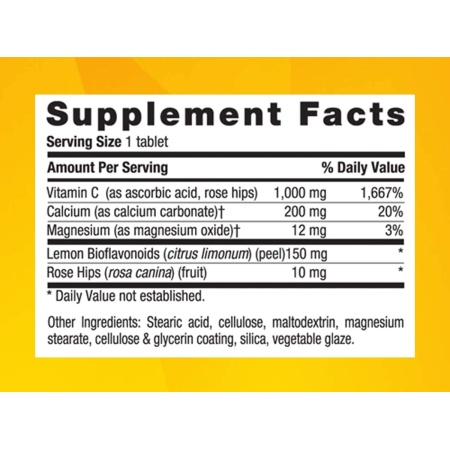 Country Life Buffered Vitamin C 1,000mg with Rose Hips, 250 tablets