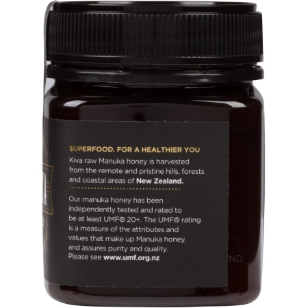 Kiva Raw Manuka Honey, Certified UMF 20+ (MGO 825+) - 250 Grams