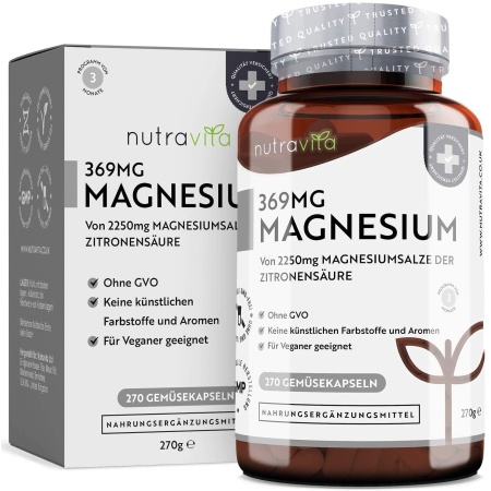 Nutravita Magnesium Citrate 2.250mg – 270 Vegan Capsules