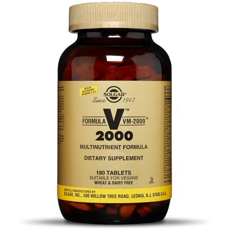 Solgar Formula VM-2000 , 180 Tablets سولجار فيتامينات و معادن متعددة ، يمدك بإحتياجاتك اليوميه من الزنك وفيتامين ج وفيتامين ھ ، 180 حباية
