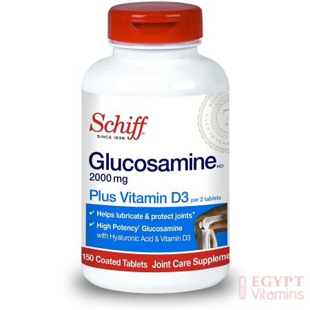 Schiff Glucosamine 2000mg with Vitamin D3 and Hyaluronic Acid ,Joint Supplement-150 tablets