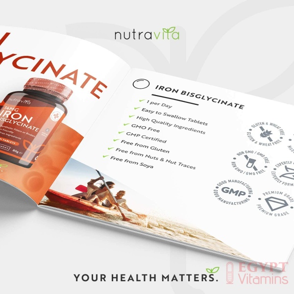 Nutravita Iron Tablets 14mg – 180 Vegan Tablets (6 Month Supply of Iron Supplements) – Contributes to the Reduction of Tiredness and Fatigue – Suitable for Men and Women نيوترافيتا الحديد 14 مجم للقرص 180 قرص نباتى - Image 5