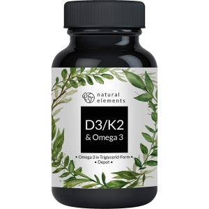 Premium D3+K2+Omega 3 Complex | German Quality, Maximum Absorption | 90 Capsules
