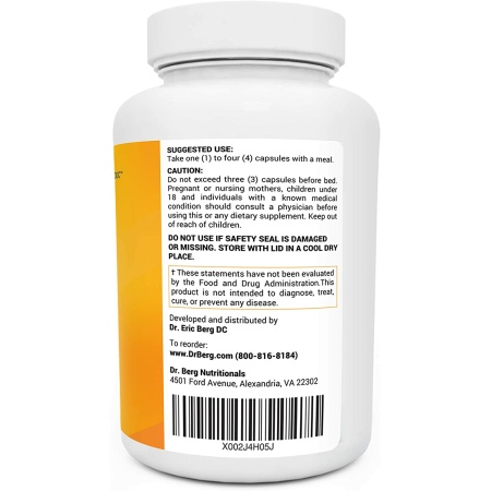 Suggested use of Dr Berg's D3 & K2 120 Capsules