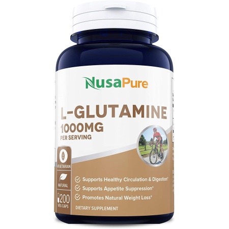 Nusapure L-Glutamine 1000mg per Serving – 200 Capsules