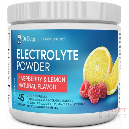Dr. Berg’s Electrolyte Powder – 45 Servings – Raspberry Lemon Flavor