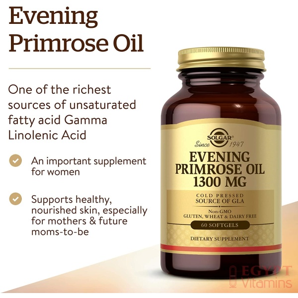 Solgar Evening Primrose Oil 1300 mg 60 Softgels - Promotes Healthy Skin & Cardiovascular Health - Nutritional Support for Women - Non-GMO Gluten Free Dairy Free - 60 Servings - Image 3