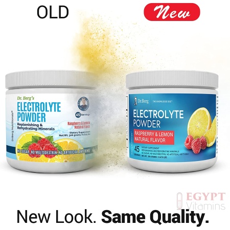 Dr. Berg’s Electrolyte Powder – 45 Servings – Raspberry Lemon Flavor