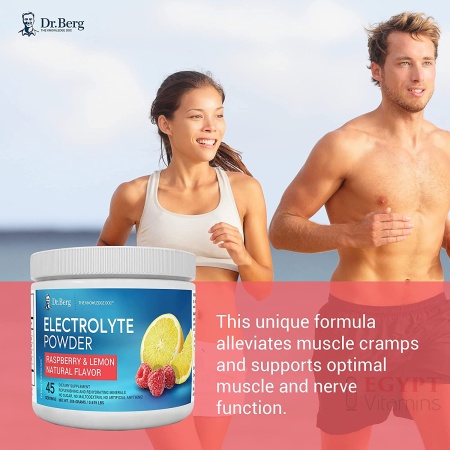 Dr. Berg’s Electrolyte Powder – 45 Servings – Raspberry Lemon Flavor