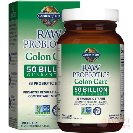Garden of Life Probiotics – Colon Care 50 Billion CFU and Enzymes, 30 Capsulesبروبيوتيك للرجال والنساء لصحة القولون 50 مليار وحدة دولية ، 30 كبسولة