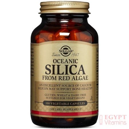 Solgar Oceanic Silica from Red Algae 25 mg, Excellent Source of Calcium, Supports Bone Health 100 Capsules سولجار سيليكا 50 مجم للجرعة من الطحالب الحمراء بالمحيط ، مصدر ممتاز للكالسيوم ، لدعم صحة العظام ، 100 كبسولة