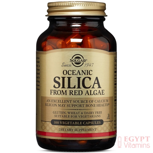 Solgar Oceanic Silica from Red Algae 25 mg, Excellent Source of Calcium, Supports Bone Health 100 Capsules سولجار سيليكا 50 مجم للجرعة من الطحالب الحمراء بالمحيط ، مصدر ممتاز للكالسيوم ، لدعم صحة العظام ، 100 كبسولة