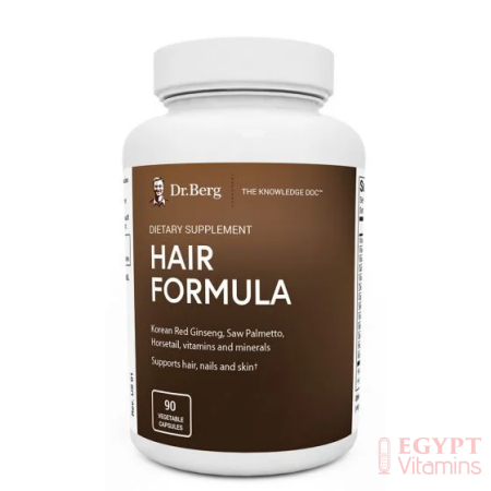 Dr Berg's Hair Formula 90 Capsules تركيبة الشعر لزيادة كثافة وطول الشعر ، 90 كبسولة