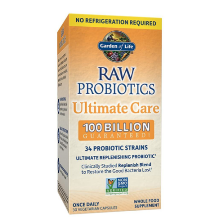 Garden of Life RAW Probiotics Ultimate Care - 100 Billion CFU , 30 Capsulesجاردن اوف لايف ، بروبيوتيك الخام 100 مليار وحدة دولية ، 30 كبسولة