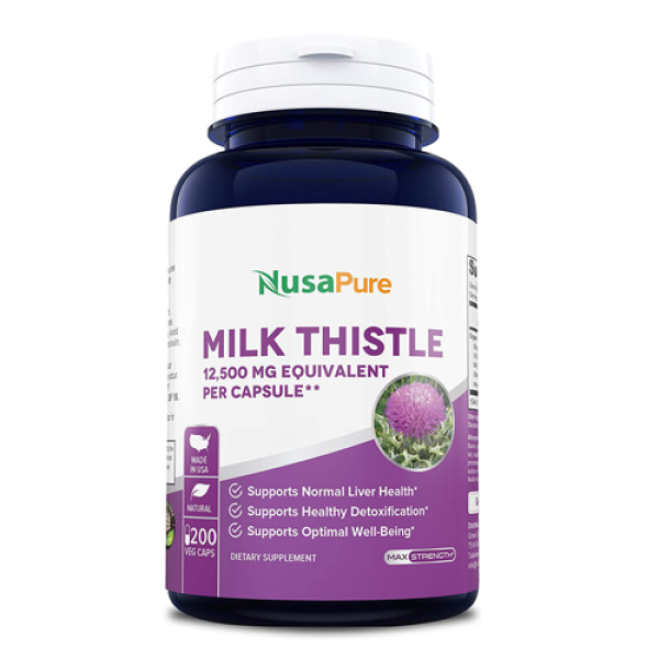 Nusapure Organic Milk Thistle Extract 12500 mg, 200 Capsules حليب الشوك العضوى استخلاص 12500 مجم ، 200 كبسولة