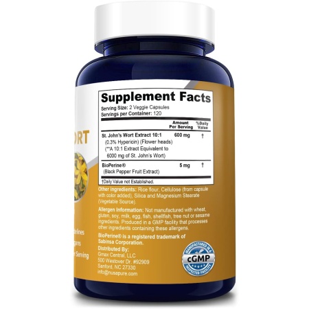 Nusapure, St. John's Wort 6,000mg, Ingredients