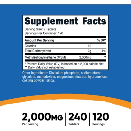 Nutricost, MSM 2000mg, Ingredients