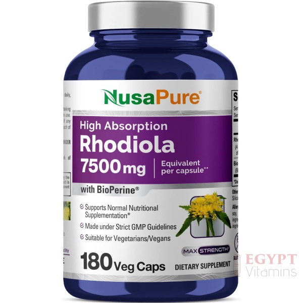 NusaPure Rhodiola Rosea 7500mg Extract 180 Veggie Capsules