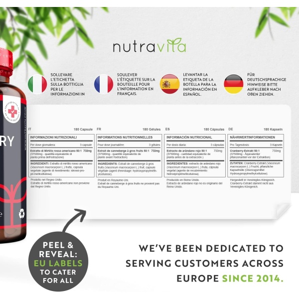 Nutravita, Cranberry 37500mg, Ingredients