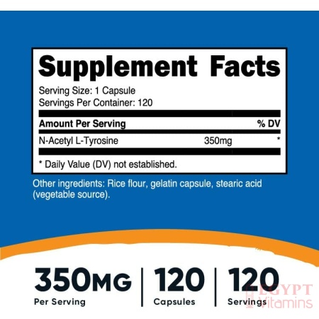 Nutricost N-Acetyl L-Tyrosine (NALT) 350mg, 120 Capsules