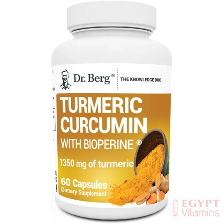 Dr. Berg's Turmeric Curcumin with Bioperine Turmeric Supplement for Brain, Heart & Joint Support- 60 Capsules
