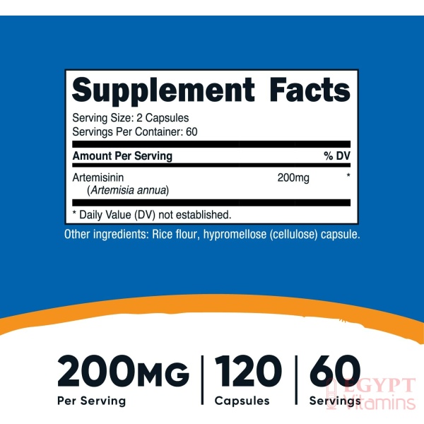 Nutricost Artemisinin 200mg, 120 Vegetarian Capsules - 60 Servings