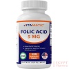 Vitamatic Folic Acid folate (8,333 mcg) - Heart Health, Healthy Nervous System, pregnant Support, 120 Vegetarian Tablets