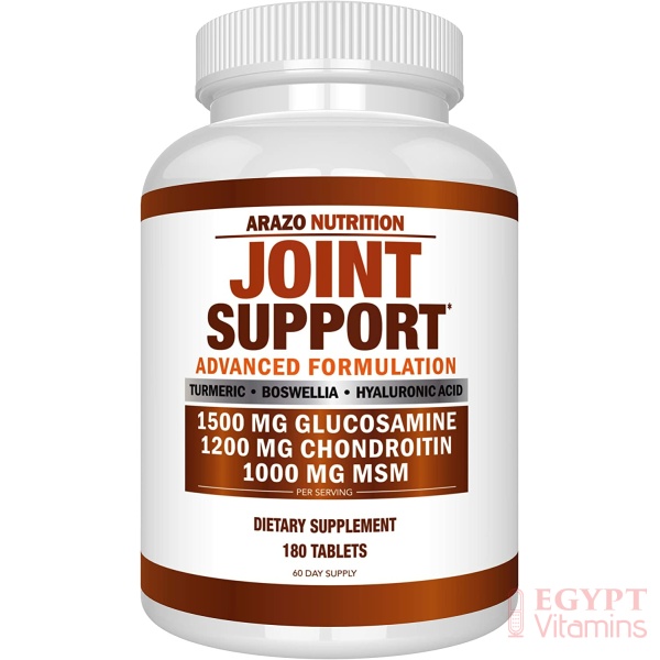 Arazo Nutrition Glucosamine Chondroitin Turmeric Msm Boswellia - Joint Support Supplement for Relief 180 Tablets