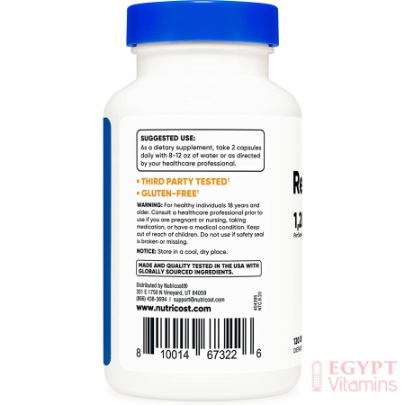 Nutricost Red Yeast Rice 1200mg, 120 Capsules - 60 Serv, Veggie Caps