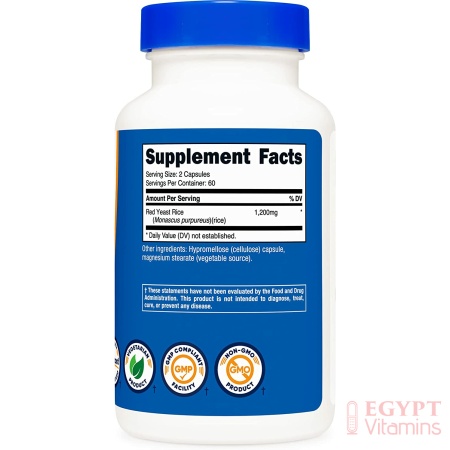 Nutricost Red Yeast Rice 1200mg, 120 Capsules - 60 Serv, Veggie Caps