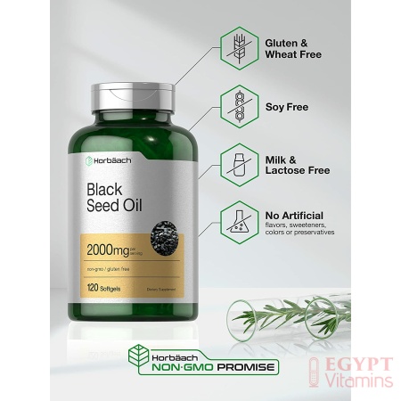 Horbaach Black Seed Oil 2000mg | 120 Softgel Capsules