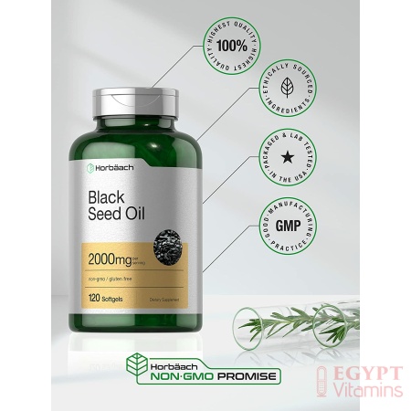 Horbaach Black Seed Oil 2000mg | 120 Softgel Capsules