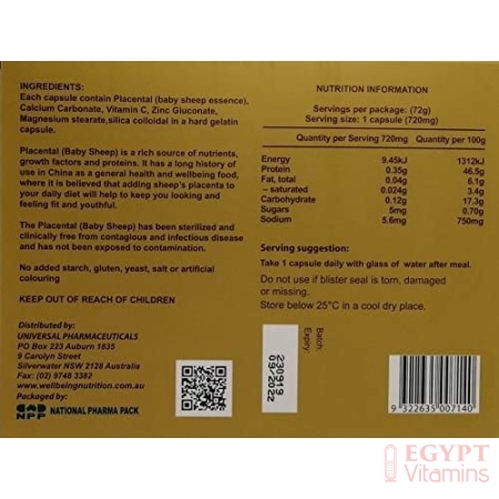 Wealthy Health Maxi 50000 mg Placental Baby Sheep Essence 100 Capsules