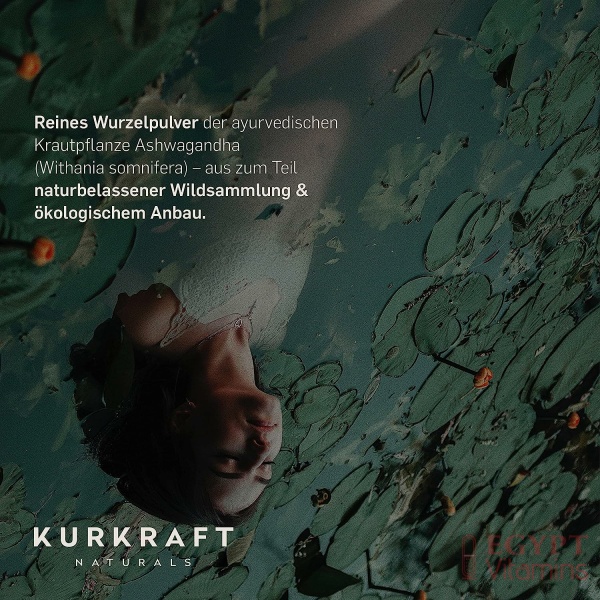 Kurkraft® Original Bio Ashwagandha - High Dose - Real Indian Sleepberry - Vegan, Laboratory Tested, German Production