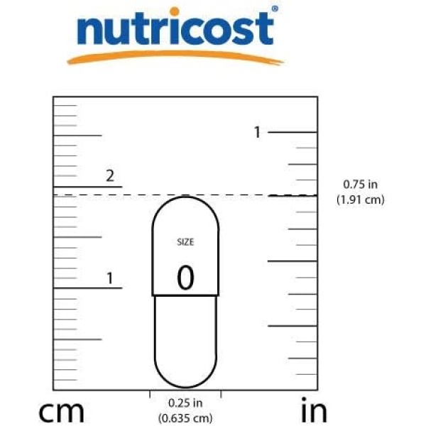 Nutricost, DIM 300mg, Capsule size