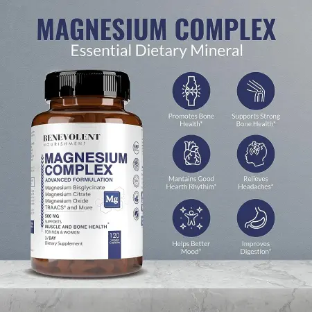 5-in-1 Magnesium Complex by Benevolent, Benefits.