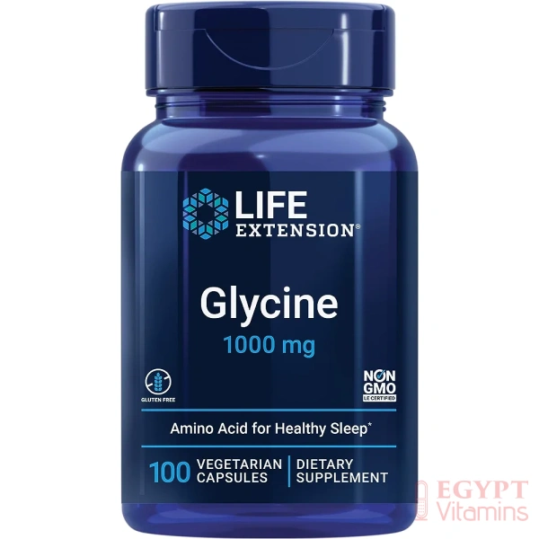 Life Extension Glycine 1000 mg – Promotes Relaxation, Healthy Sleep, Glucose + Fructose Metabolism – Gluten-Free, Non-GMO, Vegetarian – 100 Vegetarian Capsules