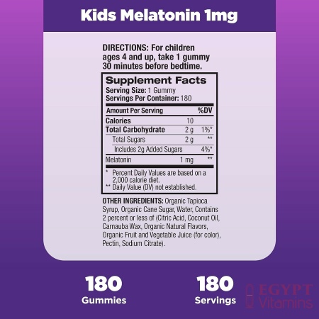 Natrol Kids Melatonin 1mg, Dietary Supplement for Restful Sleep, 180 Berry-Flavored Gummies, 180 Day Supply