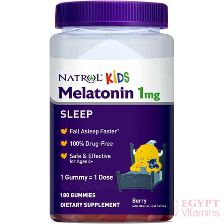 Natrol Kids Melatonin 1mg, Dietary Supplement for Restful Sleep, 180 Berry-Flavored Gummies, 180 Day Supply