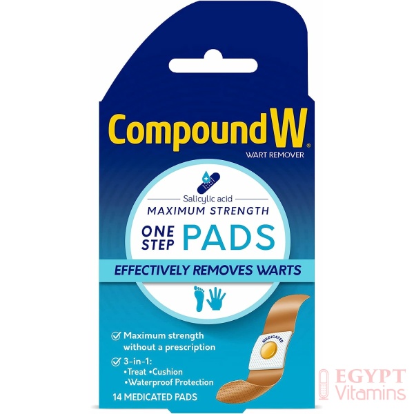 Compound W Wart Remover Maximum Strength One Step Pads, 14 Medicated Pads