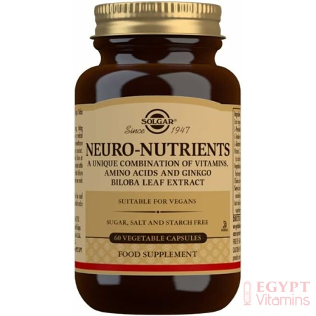 Solgar Neuro-Nutrients Vegetable Capsules - Pack of 60 - For Mental Clarity, Alertness and Mood Regulation - Vegan, Gluten Free and Kosher