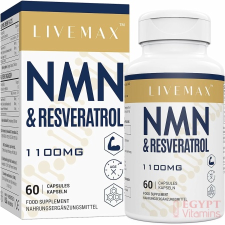 NMN &Trans-Resveratrol 1100mg | Powerful Antioxidant Supplement for Heart Health & Anti-Aging, Enhanced with Black Pepper Extract for Superior Absorption Pack of 1