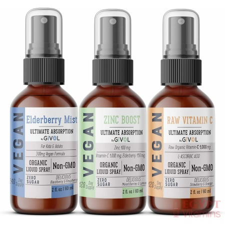 GIVOL immunity Pack Liquid Vitamins (Pack of 3) Zinc Picolinate, L-Ascorbic Acid & Berry of Sambucus NIGRA- Natural Immune System Support - Vitamin C, Elderberry & Zinc- Vegan Non-GMO Gluten-Free