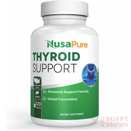 NusaPure Premium Thyroid Support Supplement , 120 caps for with Ashwaganda, Iodine, Zinc, kelp, Vitamin B12, L-Tyrosine, Selenium, Copper