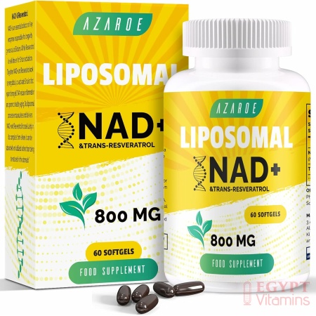 Liposomal NAD+ & Trans-Resveratrol 800mg Softgels, High Absorption, Actual NAD+ Supplement for Cellular Repair, 60 Softgels