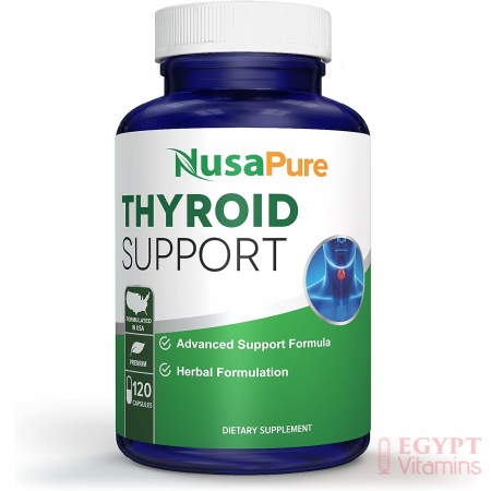NusaPure Premium Thyroid Support Supplement (Non-GMO) 120 caps for with Ashwaganda, Iodine, Zinc, kelp, Vitamin B12, L-Tyrosine, Selenium, Copper