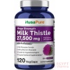 NusaPure Milk Thistle Extract 27,500mg 120 Veggie Capsules (50:1 Extract, Non-GMO, Gluten Free) Max Strength - Standardized 80% Silymarin with Bioperine